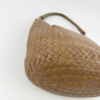 Bottega Veneta Intrecciato Hobo Shoulder Bag Leather Camel Brown Vintage — view 9