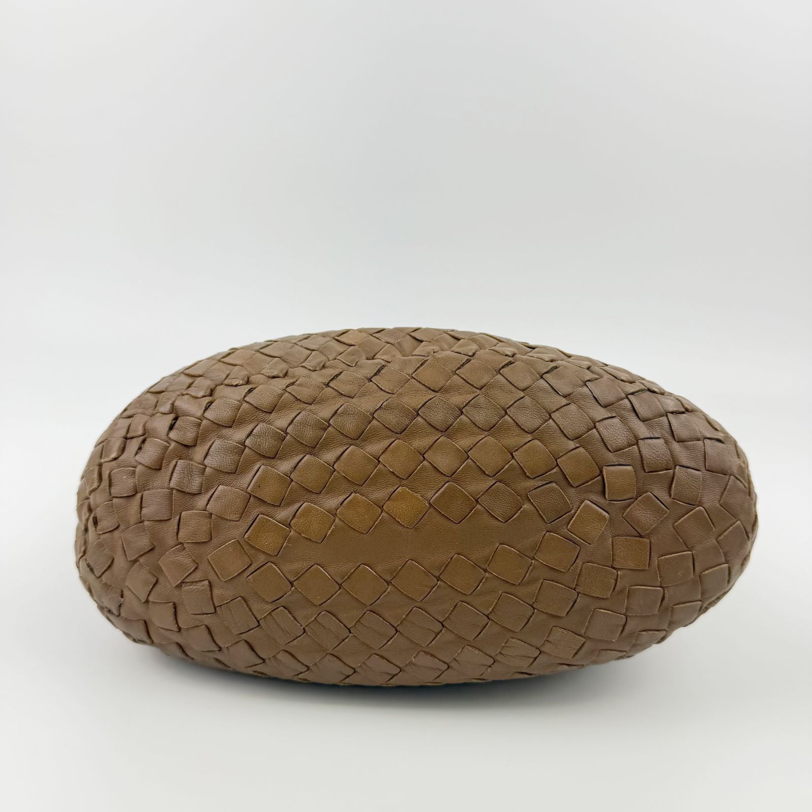 Bottega Veneta Intrecciato Hobo Shoulder Bag Leather Camel Brown Vintage — view 8