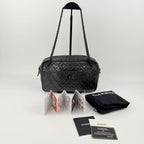 Chanel Quilted 2.55 Chain Shoulder Boston Bag Leather Black Vintage — view 3