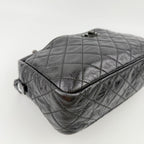 Chanel Quilted 2.55 Chain Shoulder Boston Bag Leather Black Vintage — view 9