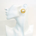 Chanel Earrings Vintage CC Logo Gold Plated Faux Pearl — view 5
