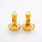 Chanel Earrings Vintage CC Logo Gold Plated Faux Pearl — view 7