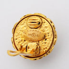 Chanel Earrings Vintage CC Logo Gold Plated Faux Pearl — view 4