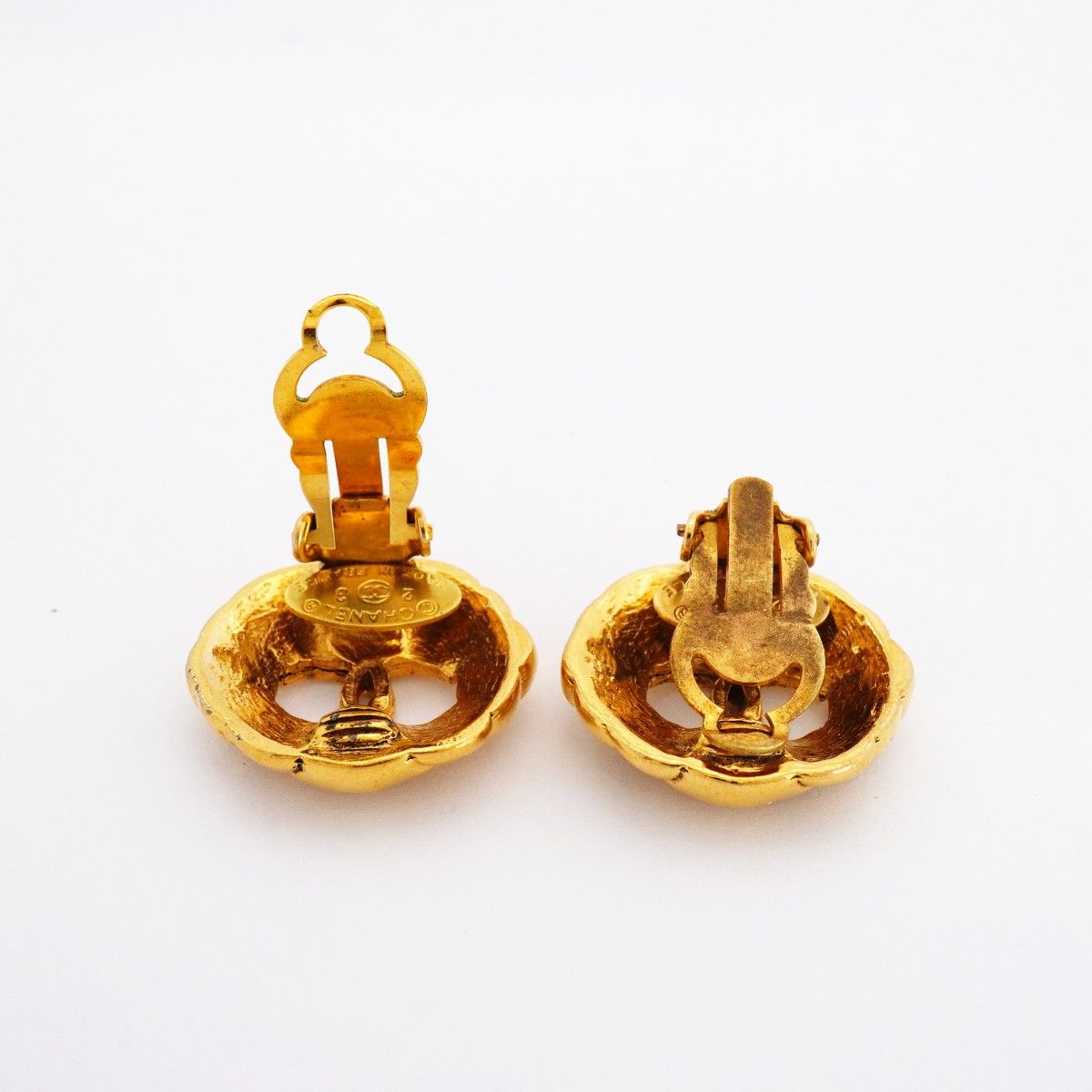 Chanel Earrings Vintage CC Logo Gold Plated — view 3