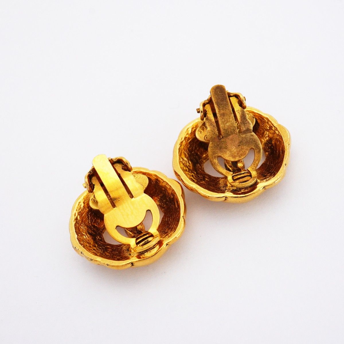 Chanel Earrings Vintage CC Logo Gold Plated — view 6