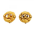 Chanel Earrings Vintage CC Logo Gold Plated