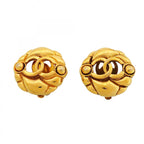Chanel Earrings Vintage CC Logo Gold Plated