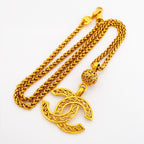 Chanel Necklace Vintage CC Logo Gold Plated — view 3