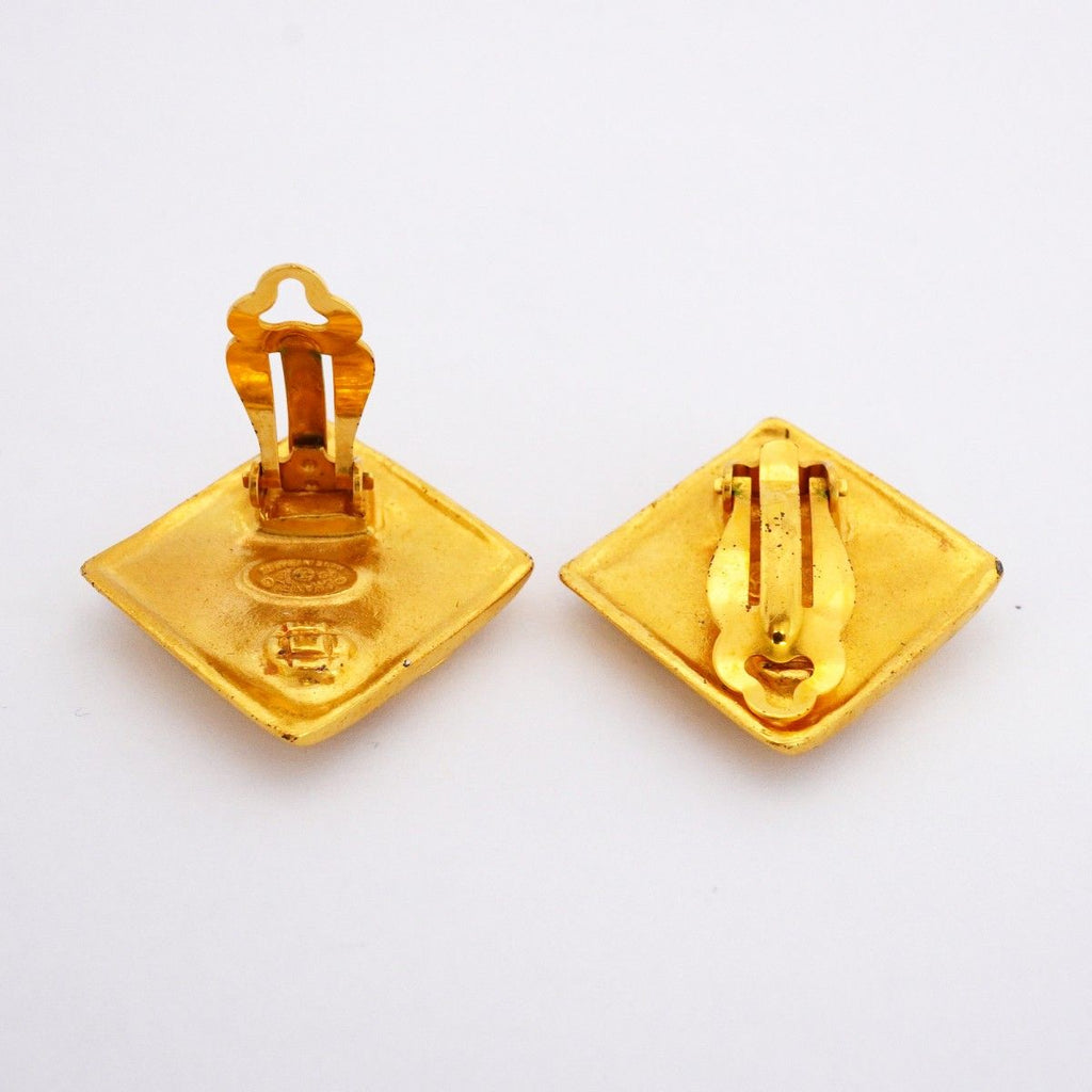 Chanel Earrings Vintage CC Logo Diamond — view 3