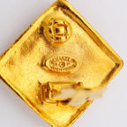 Chanel Earrings Vintage CC Logo Diamond — view 4