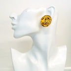 Chanel Earrings Vintage CC Logo Oval Gold Plated — view 5