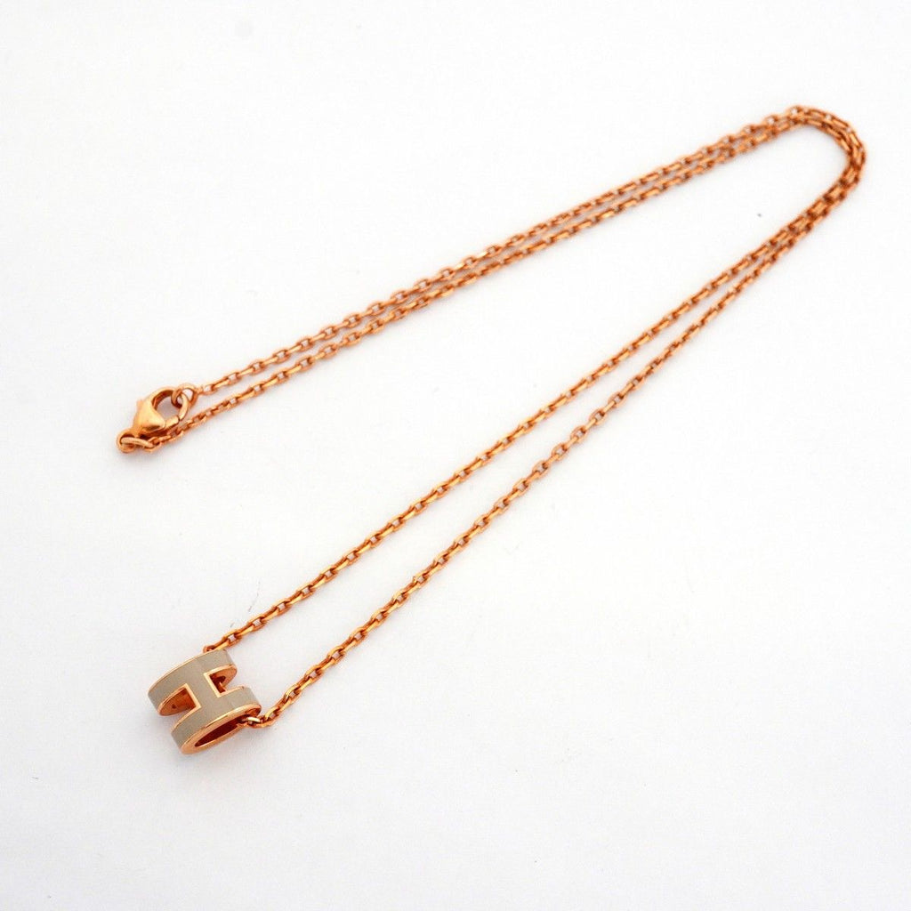 Hermes Necklace Mini Pop Gold Plated Gray Pink — view 3