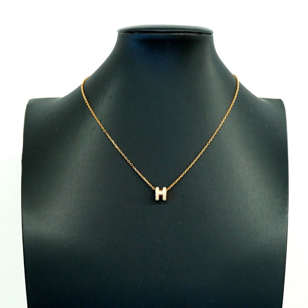 Hermes Necklace Mini Pop Gold Plated Gray Pink — view 6
