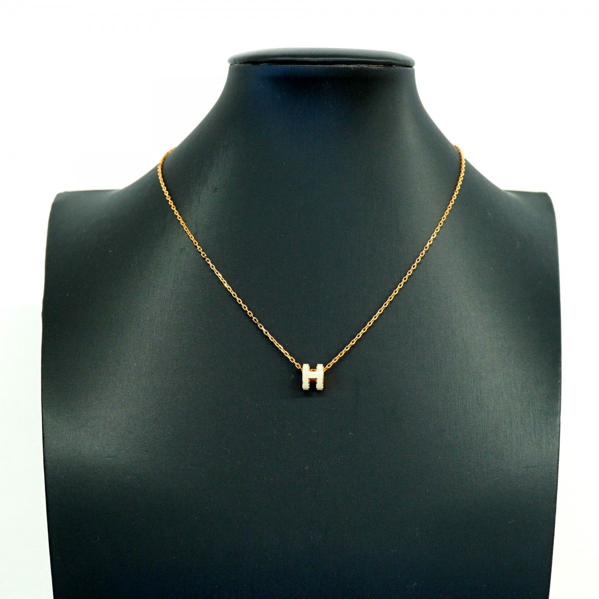 Hermes Necklace Mini Pop Gold Plated Gray Pink — view 6