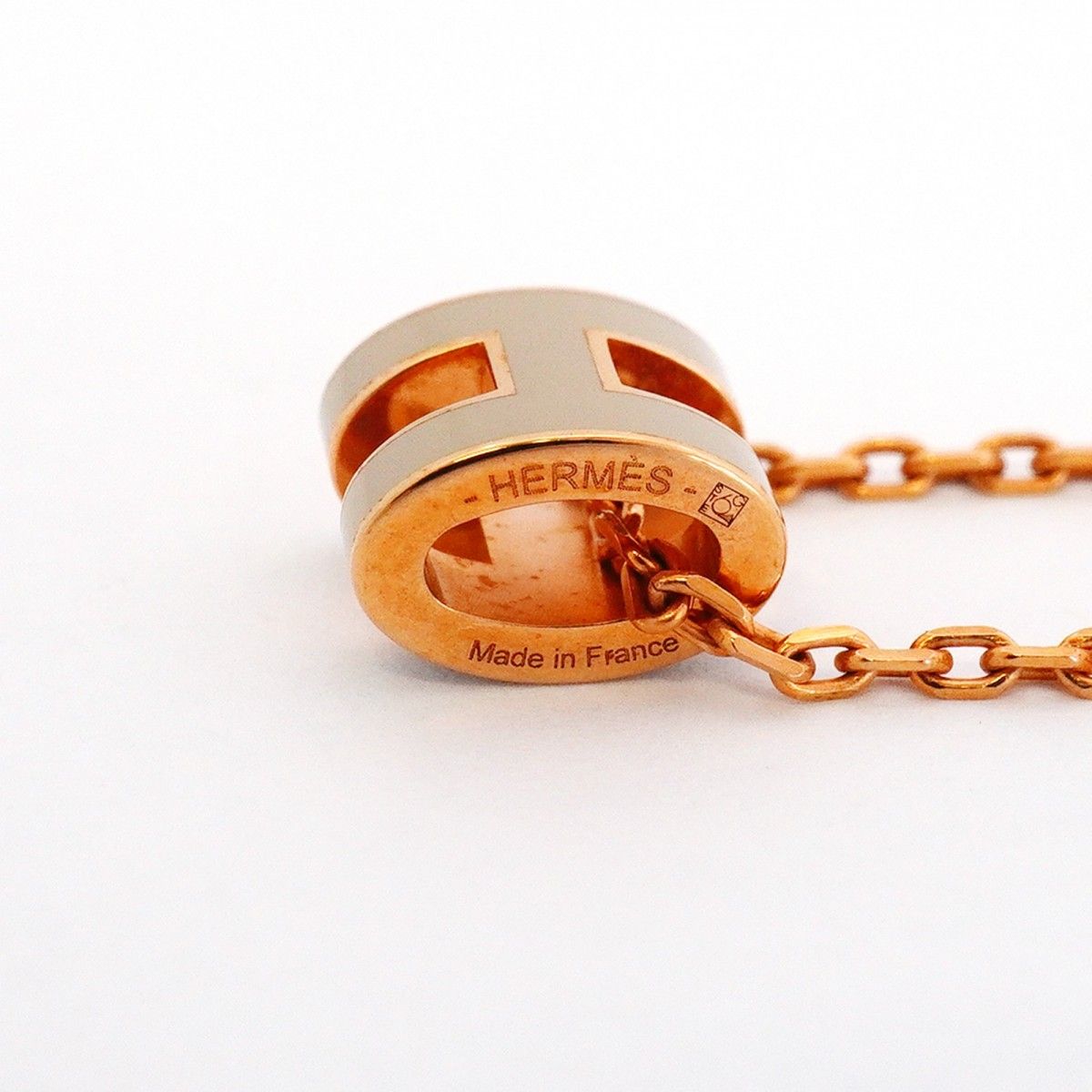 Hermes Necklace Mini Pop Gold Plated Gray Pink — view 5