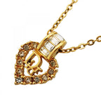 Dior Necklace Logo Gold Plated Rhinestone