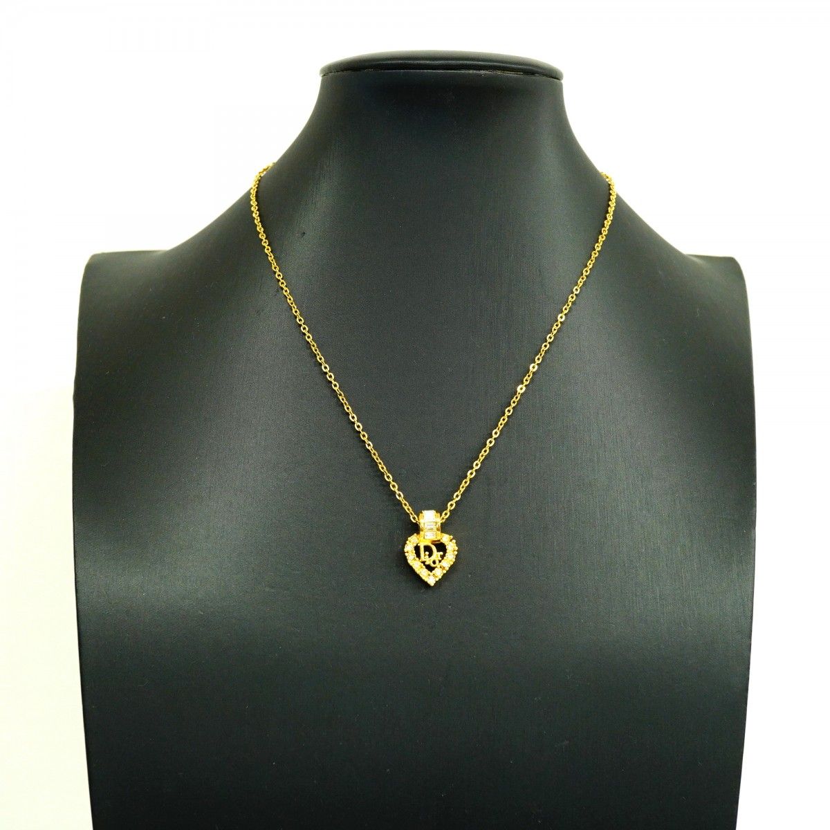 Dior Necklace Logo Gold Plated Rhinestone — view 5