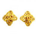 Chanel Earrings Vintage CC Logo Gold Plated