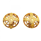 Chanel Earrings Vintage Logo Gold Plated