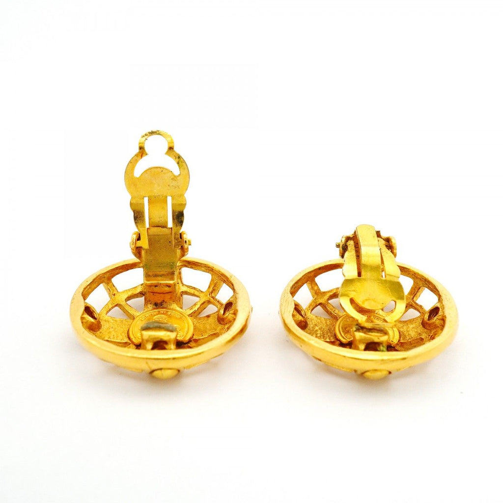Chanel Earrings Vintage Logo Gold Plated — view 3