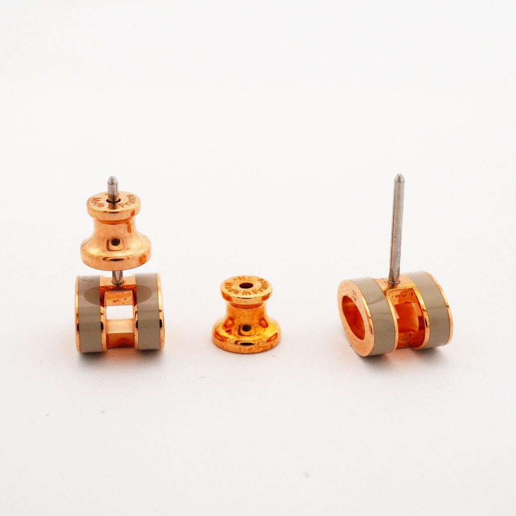 Hermes Earrings Mini Pop Gold Plated Gray Pink — view 3