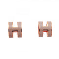 Hermes Earrings Mini Pop Gold Plated Gray Pink