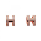 Hermes Earrings Mini Pop Gold Plated Gray Pink