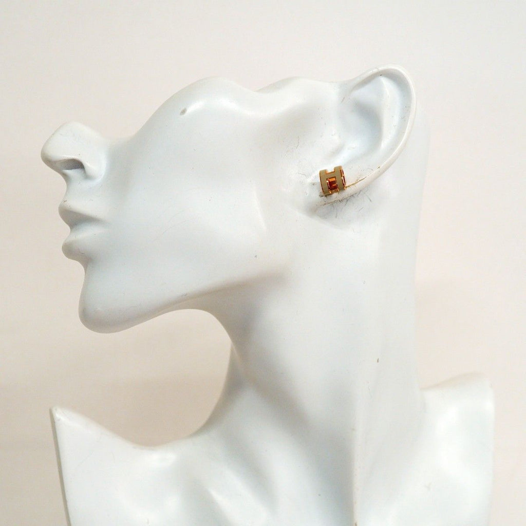 Hermes Earrings Mini Pop Gold Plated Gray Pink — view 7