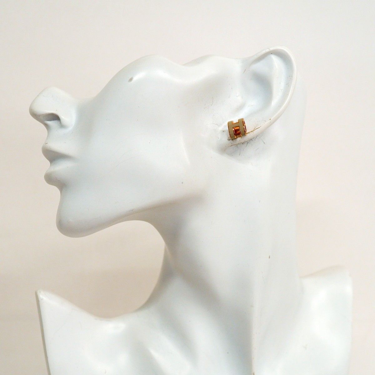 Hermes Earrings Mini Pop Gold Plated Gray Pink — view 7
