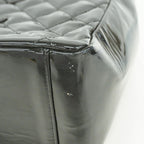 Chanel Chain Tote Quilted Patent Leather Black Silver — view 7