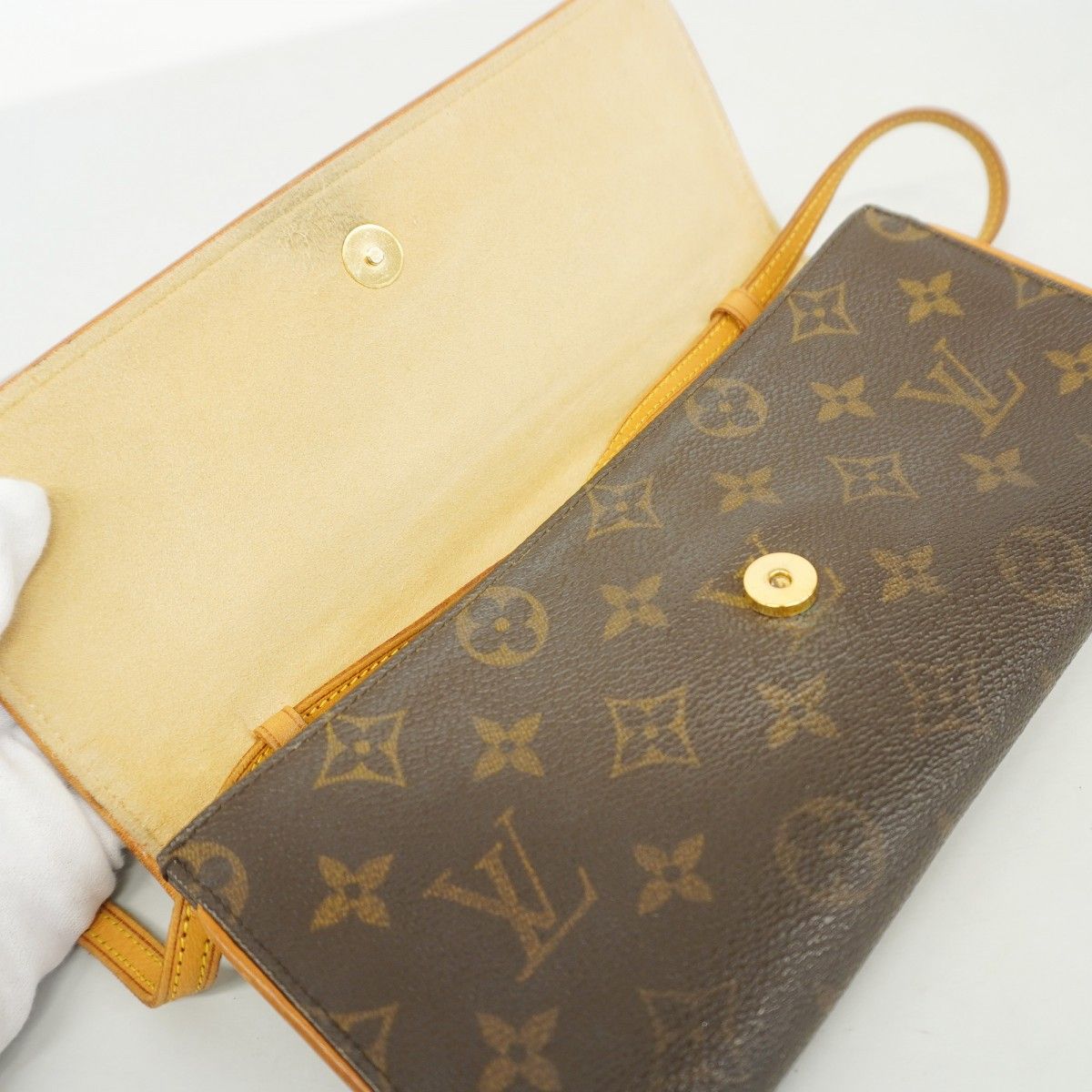 Louis Vuitton Shoulder Bag Monogram Pochette Twin GM Brown — view 8