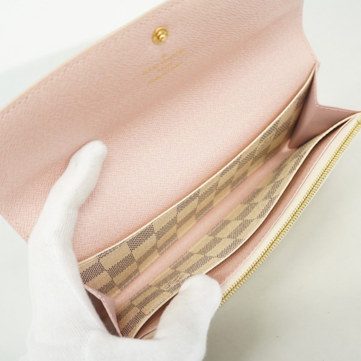 Louis Vuitton Wallet Damier Azur Portefeuille Emily Rose Velours — view 3