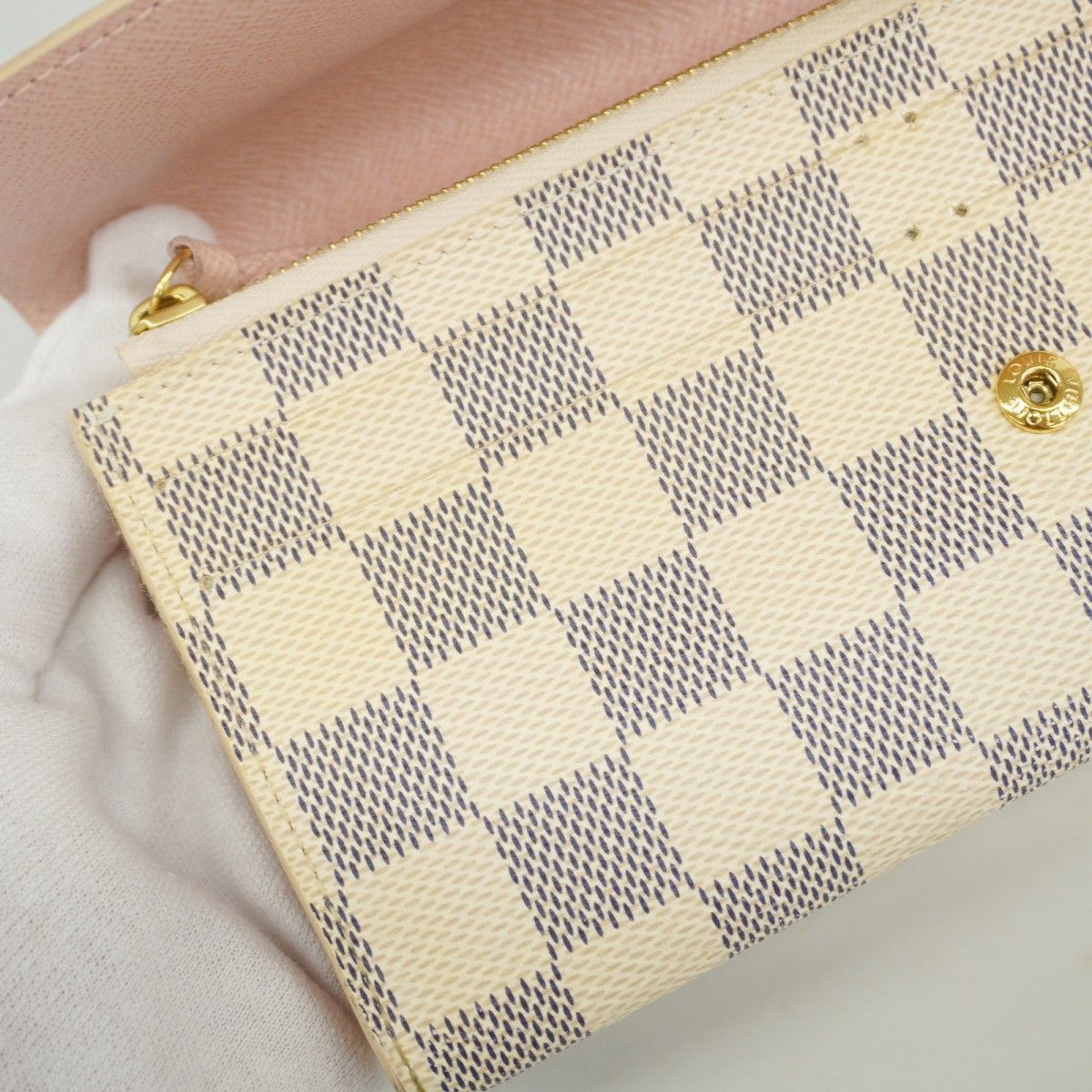 Louis Vuitton Wallet Damier Azur Portefeuille Emily Rose Velours — view 8