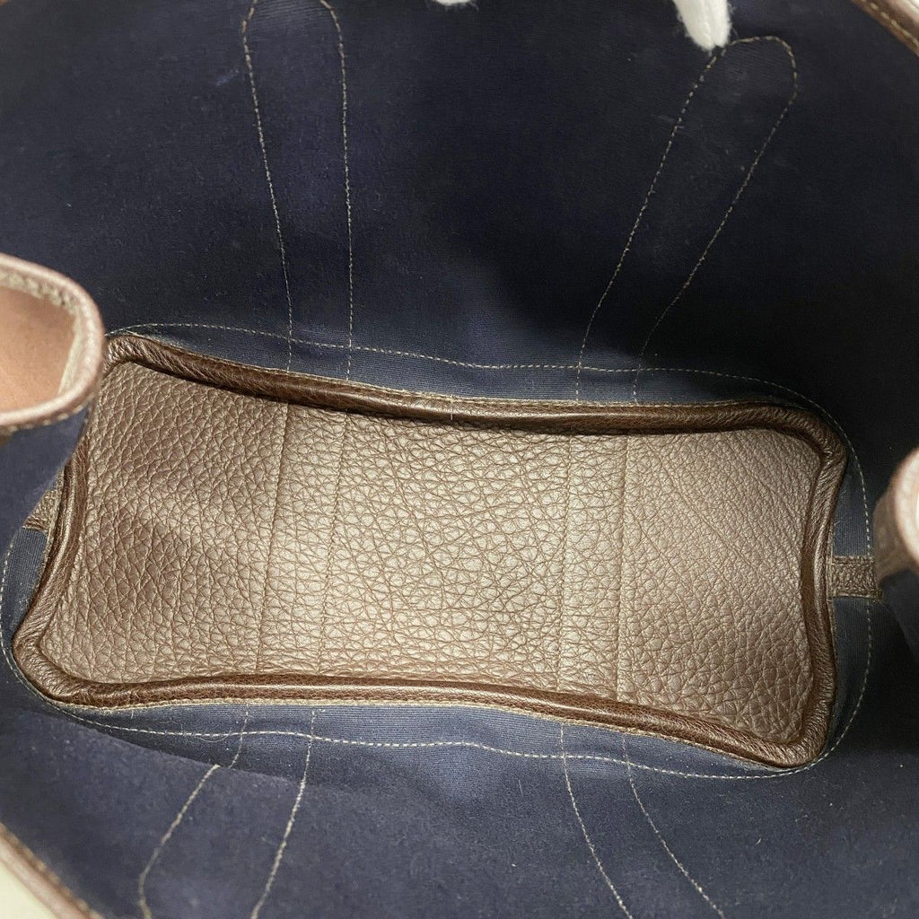 Hermes Tote Garden Party TPM Toile Officier Brown Silver — view 4