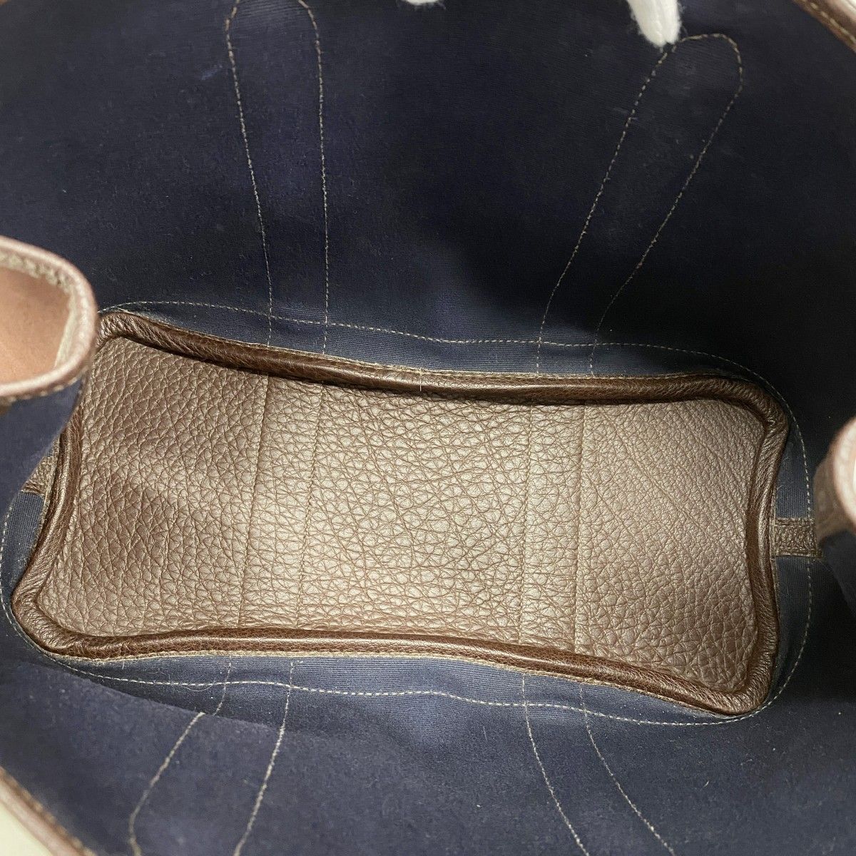 Hermes Tote Garden Party TPM Toile Officier Brown Silver — view 4