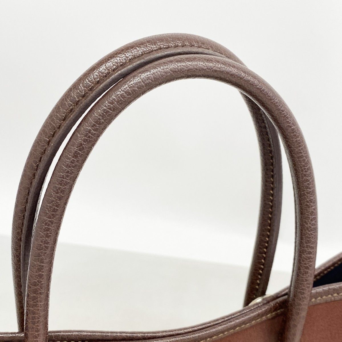 Hermes Tote Garden Party TPM Toile Officier Brown Silver — view 8