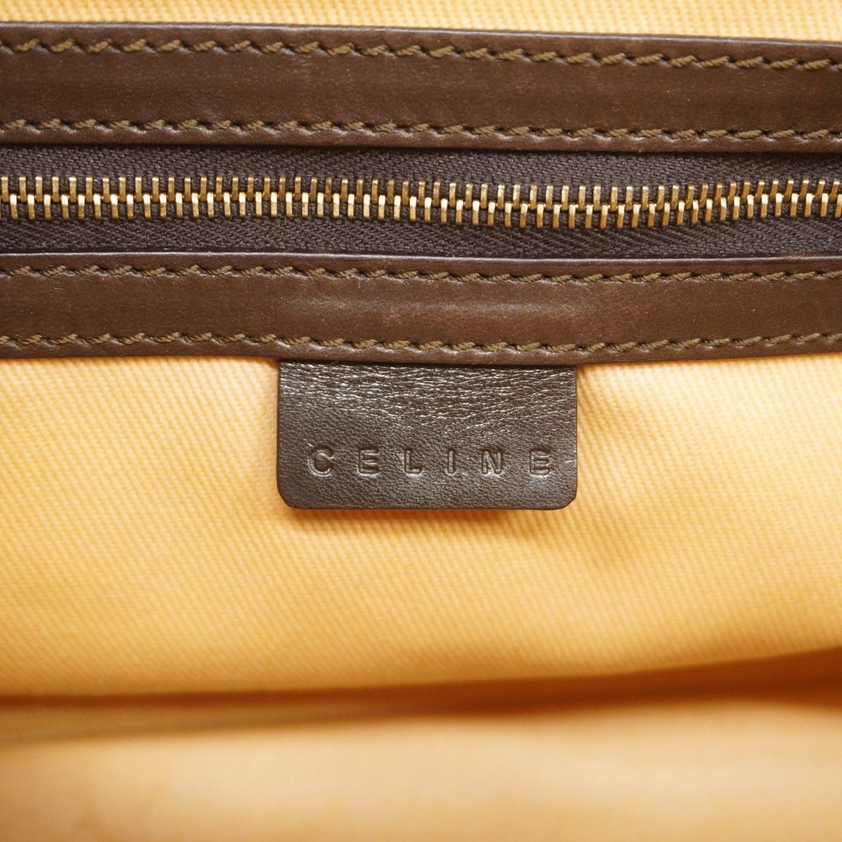 Celine Handbag C Macadam Canvas Brown Gold — view 5