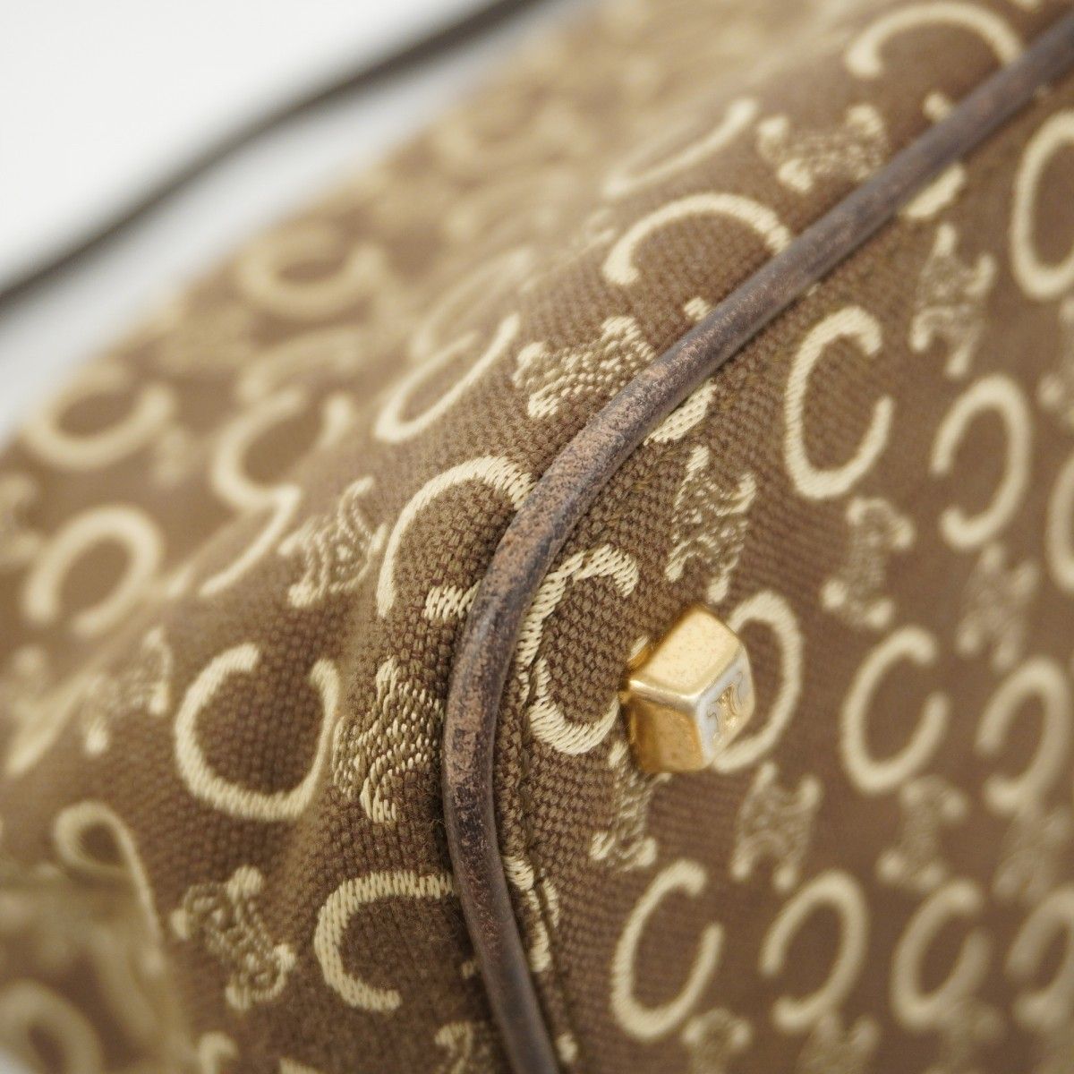 Celine Handbag C Macadam Canvas Brown Gold — view 6