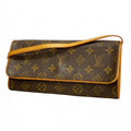 Louis Vuitton Shoulder Bag Monogram Pochette Twin GM Brown