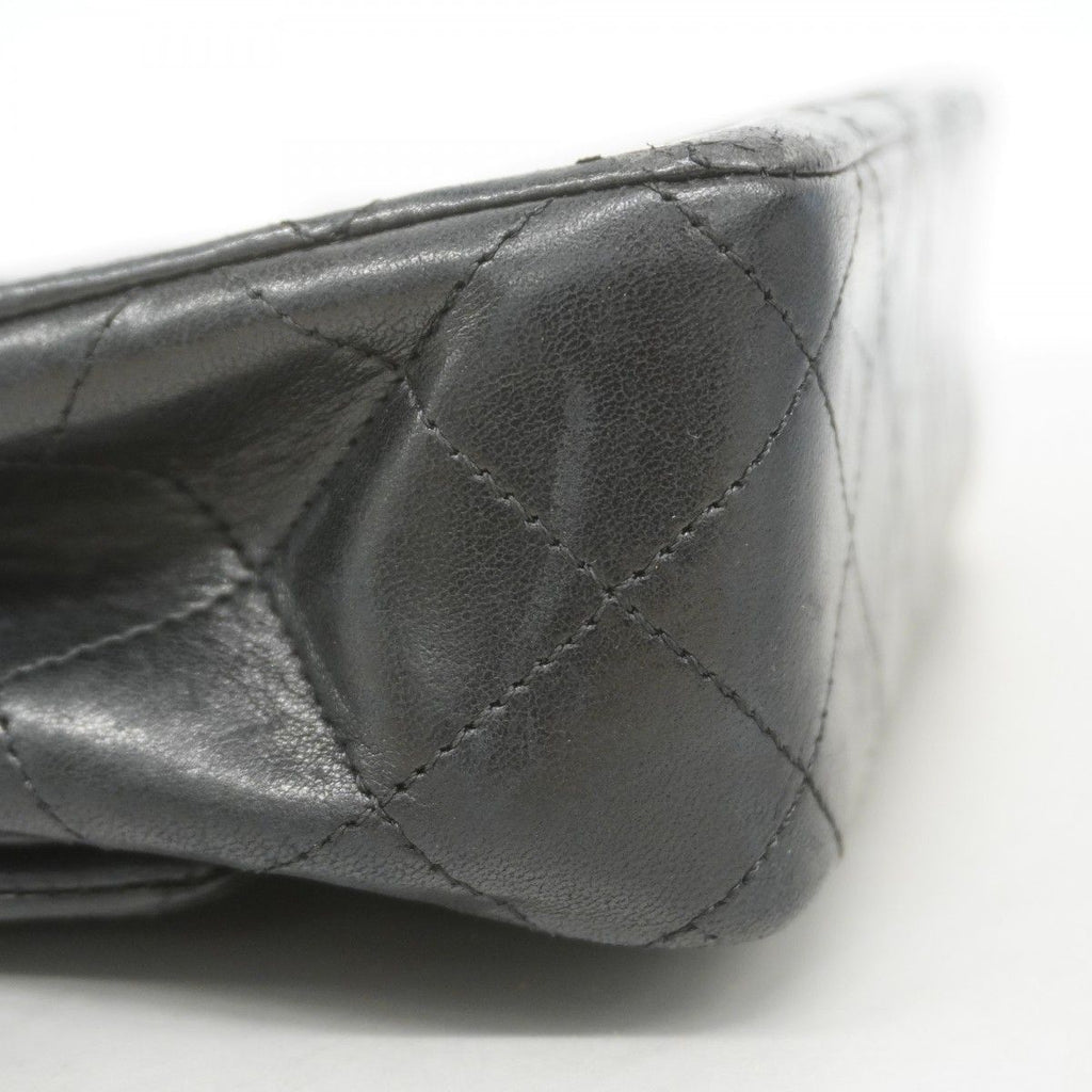 Chanel Shoulder Bag Quilted Lambskin Black Gold — view 8