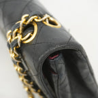 Chanel Shoulder Bag Quilted Lambskin Black Gold — view 7