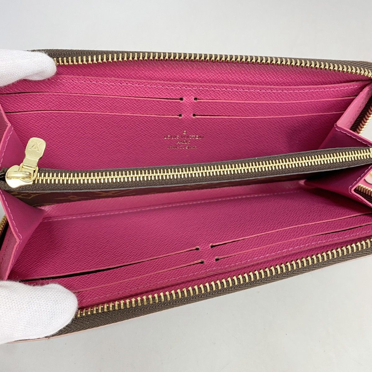 Louis Vuitton Wallet Monogram Portefeuille Clemence Brown Hot Pink — view 3