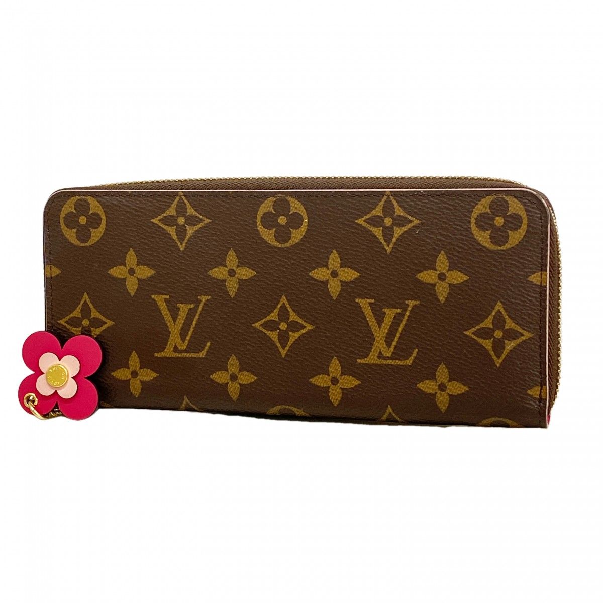 Louis Vuitton Wallet Monogram Portefeuille Clemence Brown Hot Pink