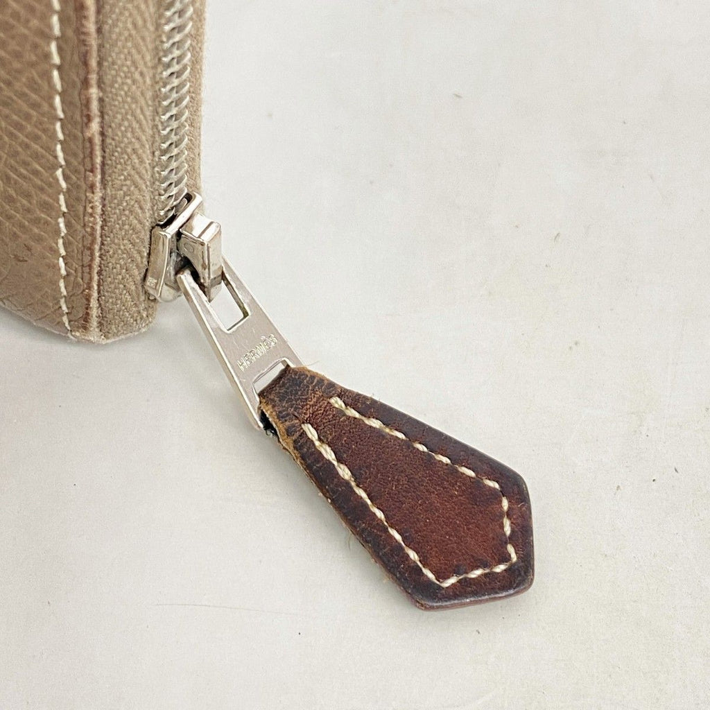 Hermes Wallet Azap Long Silk in Veau Etoupe Silver — view 7