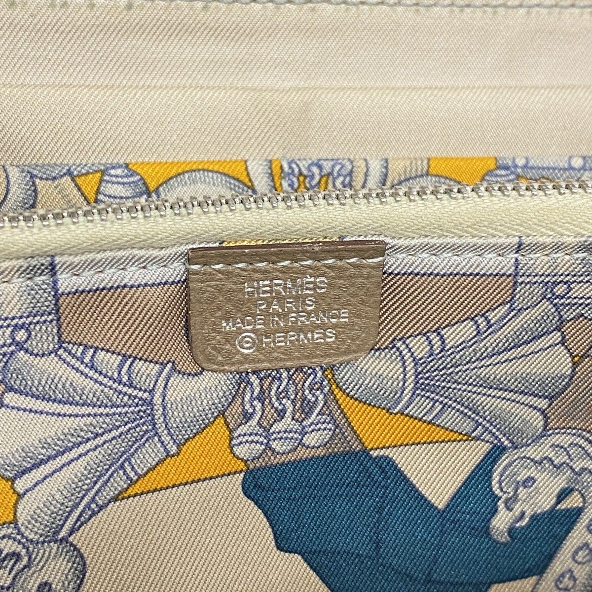 Hermes Wallet Azap Long Silk in Veau Etoupe Silver — view 4
