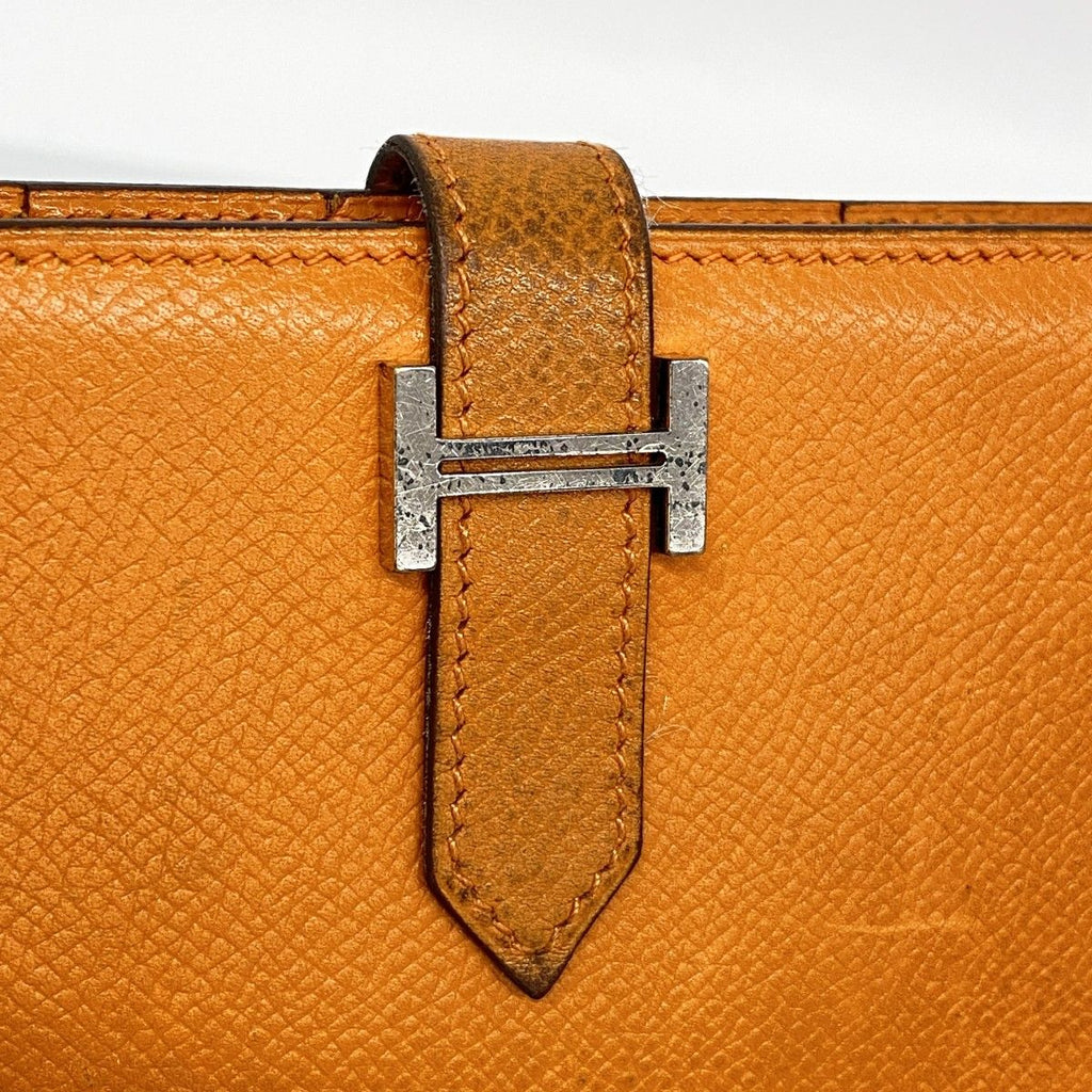 Hermes Wallet Bearn Veau Epsom Orange Silver — view 7