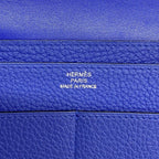 Hermes Wallet Dogon GM Togo Blue Electric Silver — view 5