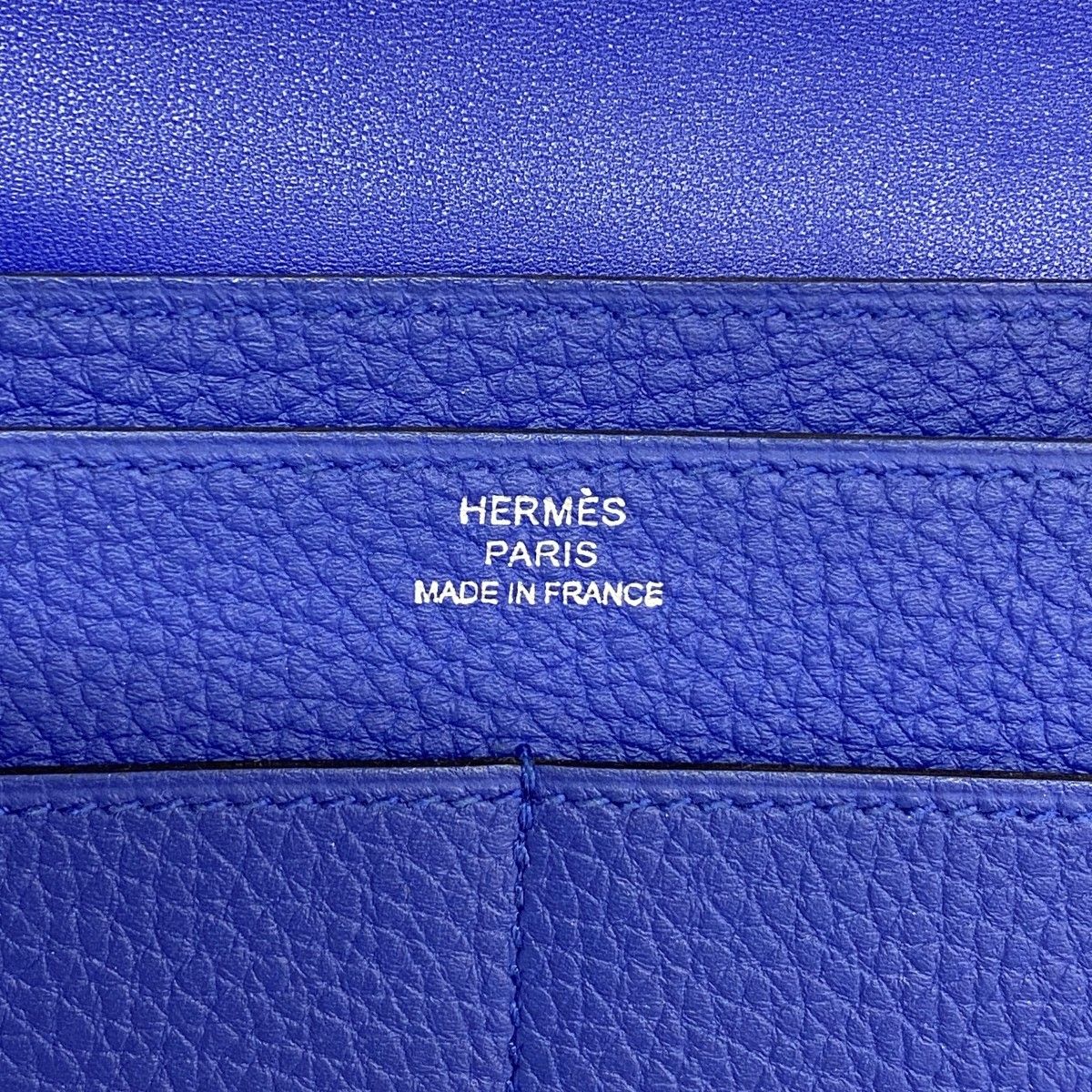 Hermes Wallet Dogon GM Togo Blue Electric Silver — view 5