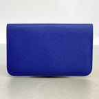 Hermes Wallet Dogon GM Togo Blue Electric Silver — view 9