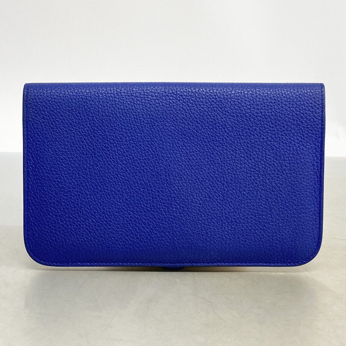 Hermes Wallet Dogon GM Togo Blue Electric Silver — view 9
